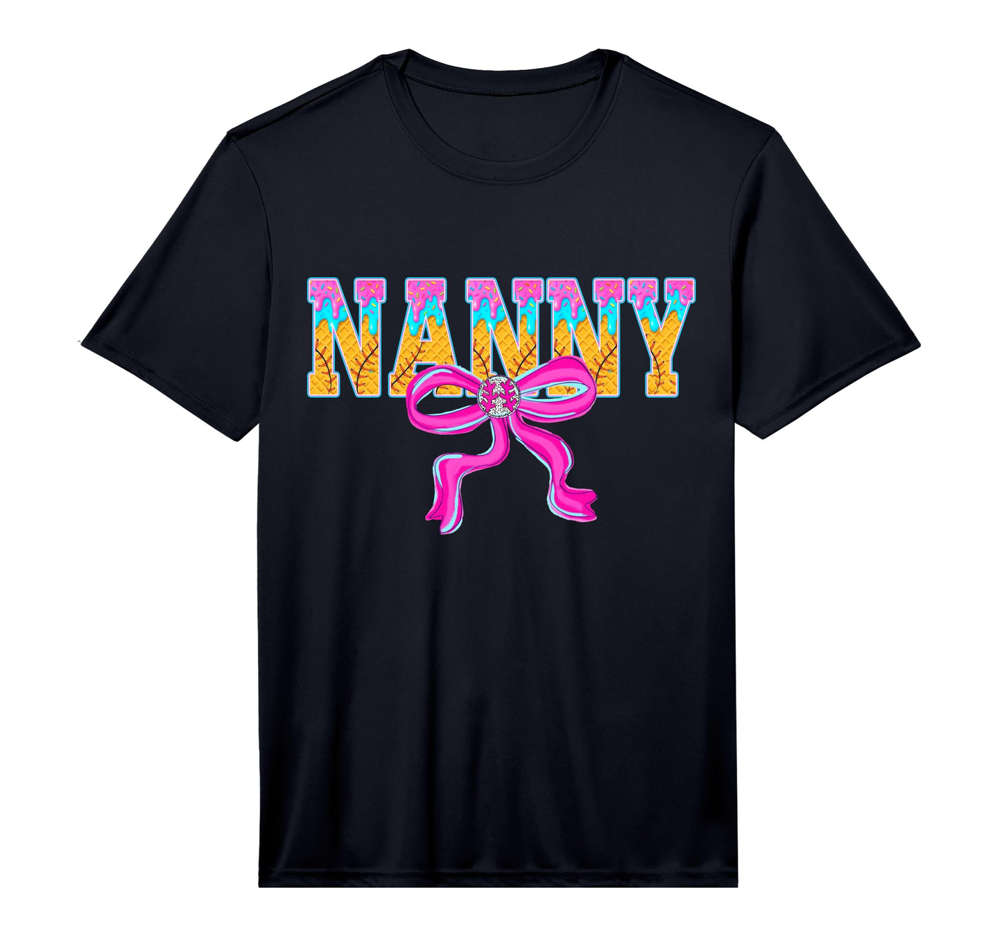 Baseball Nanny Ice Cream Drip Game T-Shirt - Fun Novelty Design for Adults - T-Shirt, Sweatshirt, Hoodie