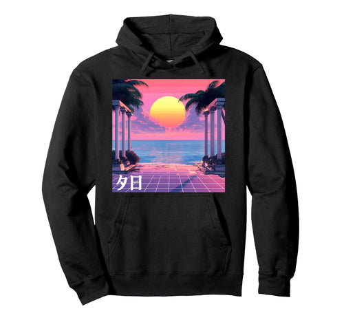 Greek Retrowave Vaporwave Sunset Hoodie - Casual Everyday Wear Men Women - T-Shirt, Sweatshirt, Hoodie