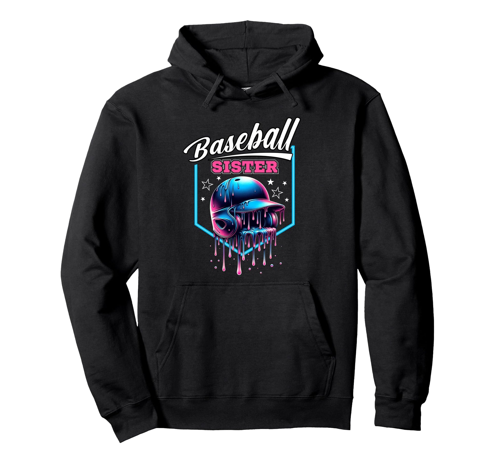 Baseball Sister Baseball Drip Ice Cream Hoodie - Graphic Print for Adults - T-Shirt, Sweatshirt, Hoodie