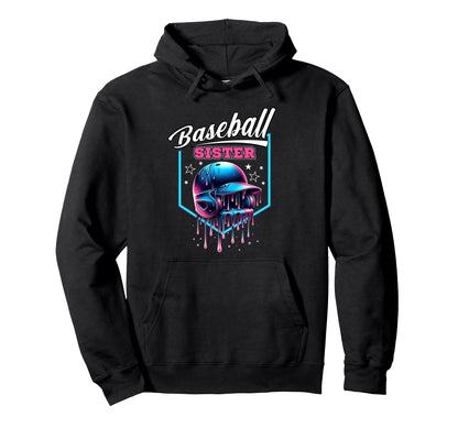 Baseball Sister Ice Cream Drip Sprinkles Hoodie - Aesthetic Graphic Unisex - T-Shirt, Sweatshirt, Hoodie