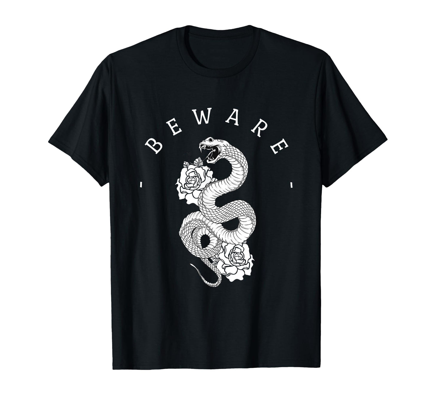 Beware Snake Roses Aesthetic Edgy T-Shirt - Casual Everyday Wear Unisex - T-Shirt, Sweatshirt, Hoodie