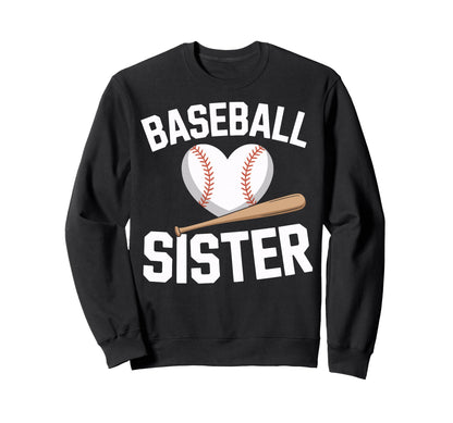 Baseball Sister Supporting Sweatshirt - Aesthetic Graphic for Adults - T-Shirt, Sweatshirt, Hoodie