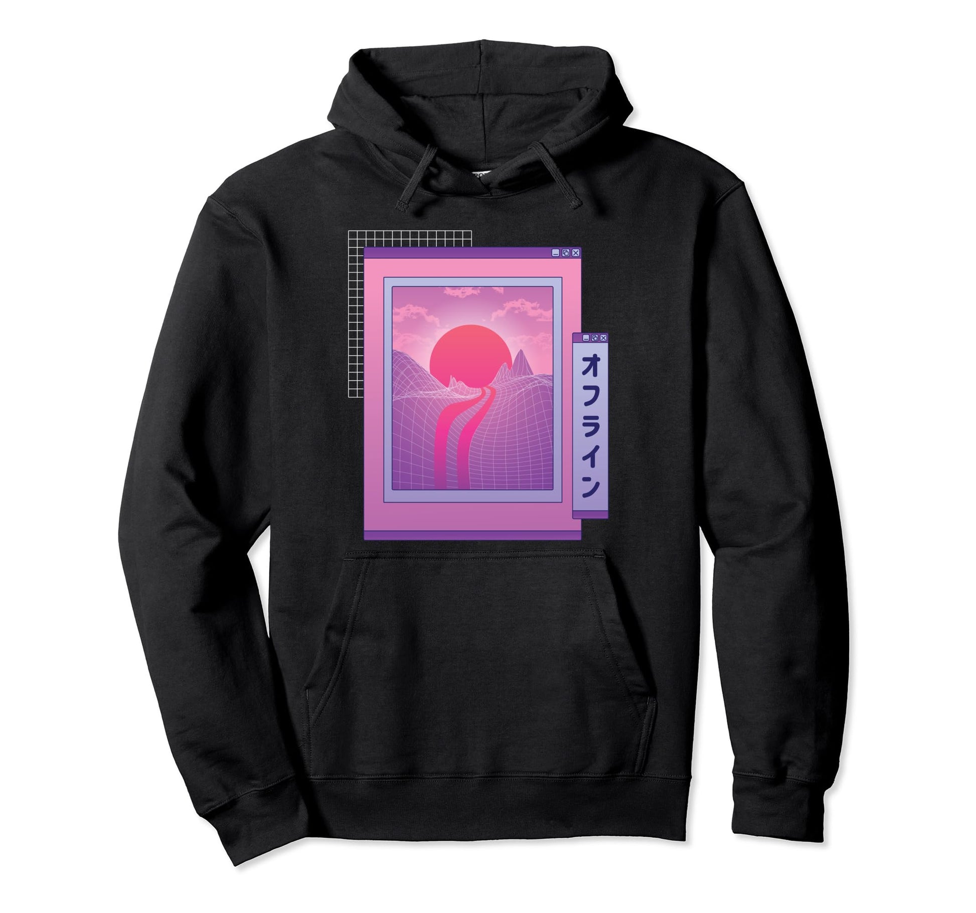 Japan Landscape Vaporwave 90S Hoodie - Minimalist Print for Adults - T-Shirt, Sweatshirt, Hoodie