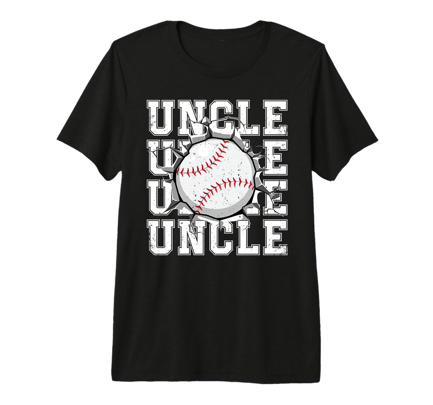 Baseball Uncle Cracked Wall Family T-Shirt - Graphic Print for Adults - T-Shirt, Sweatshirt, Hoodie