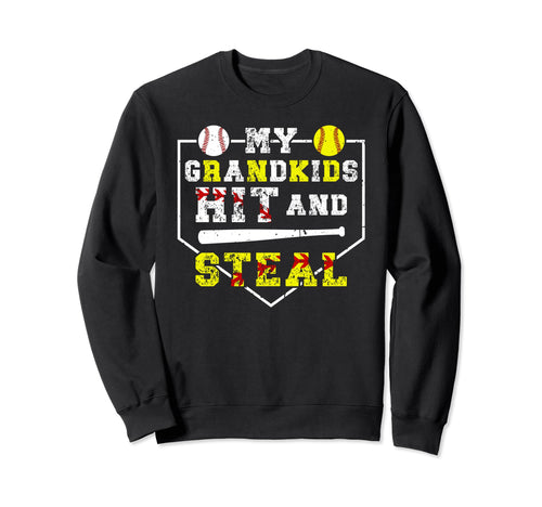 My Grandkids Hit And Steal Sweatshirt - Novelty Apparel for Adults - T-Shirt, Sweatshirt, Hoodie