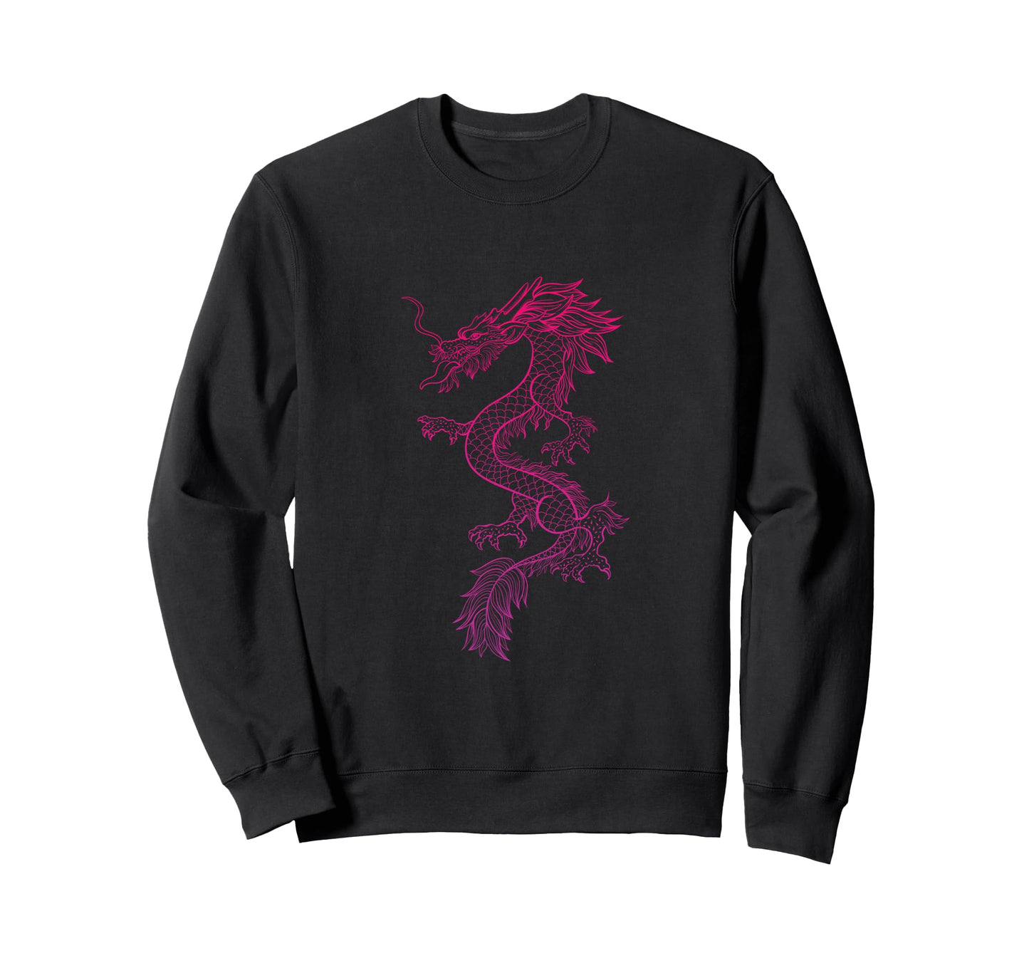 Red Japanese Dragon Y2K Aesthetic Sweatshirt - Graphic Print for Adults - T-Shirt, Sweatshirt, Hoodie