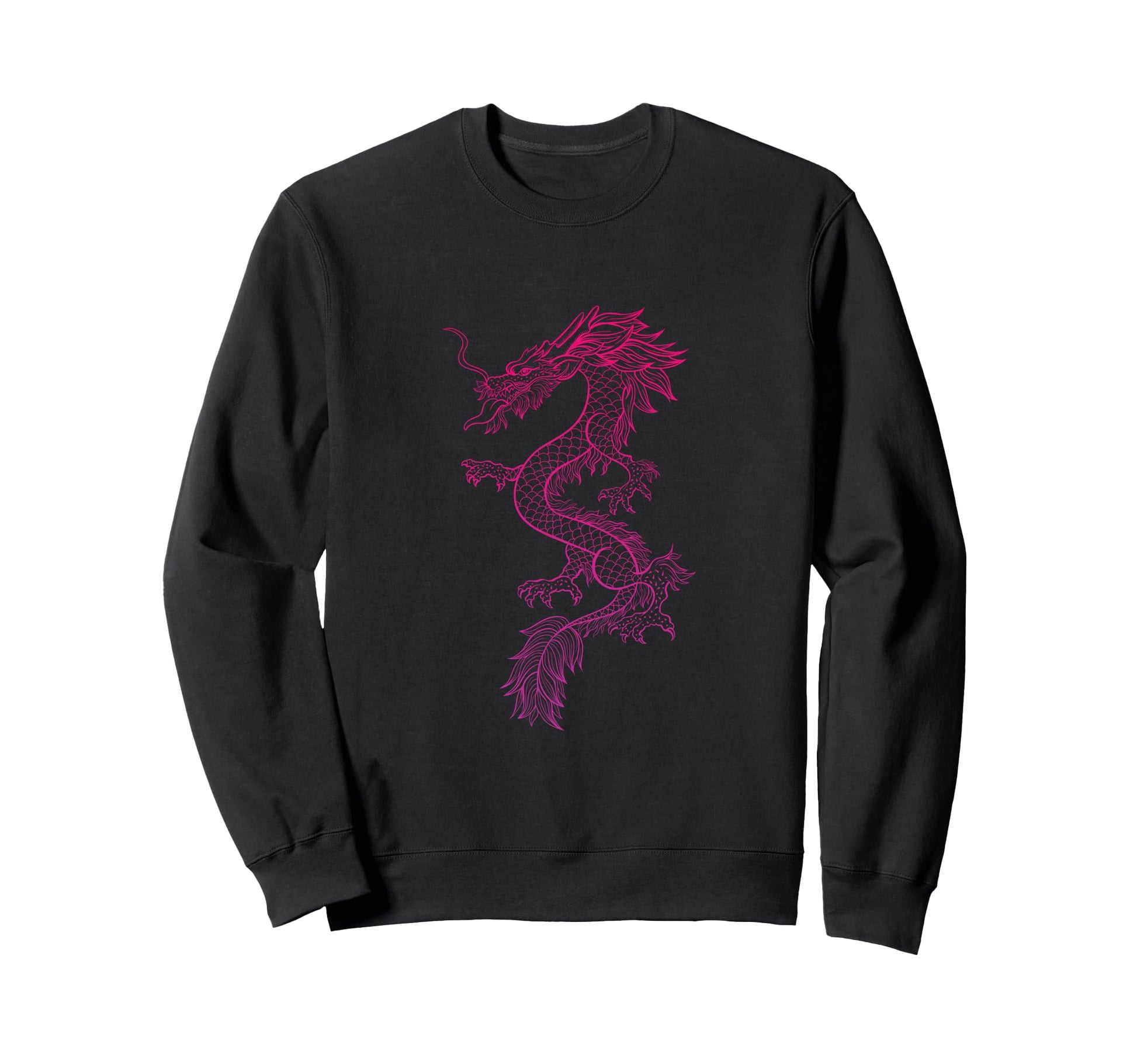 Red Japanese Dragon Y2K Aesthetic Sweatshirt - Graphic Print for Adults - T-Shirt, Sweatshirt, Hoodie