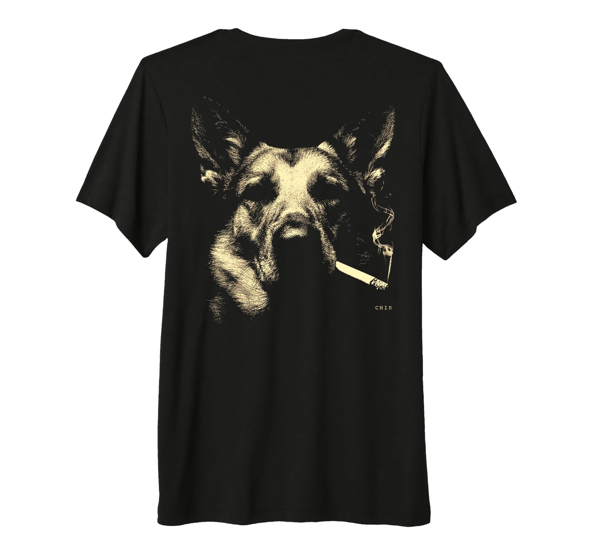 German Shepherd Smoking Cigarette Grunge T-Shirt - Streetwear Style Unisex - T-Shirt, Sweatshirt, Hoodie