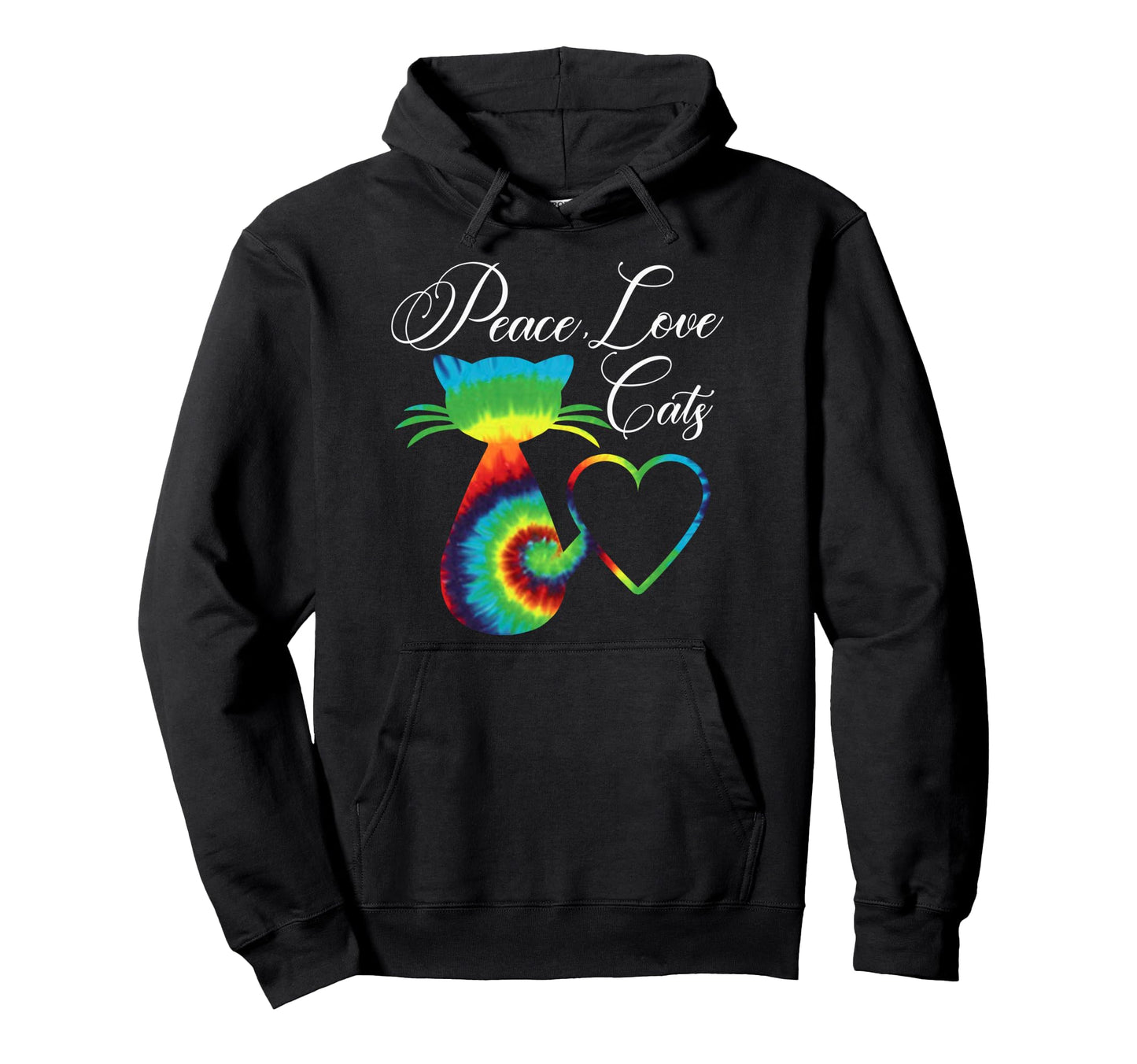 Tie Dye Cat Gifts Cat Lovers Peace Hoodie - Custom Art Print for Adults - T-Shirt, Sweatshirt, Hoodie