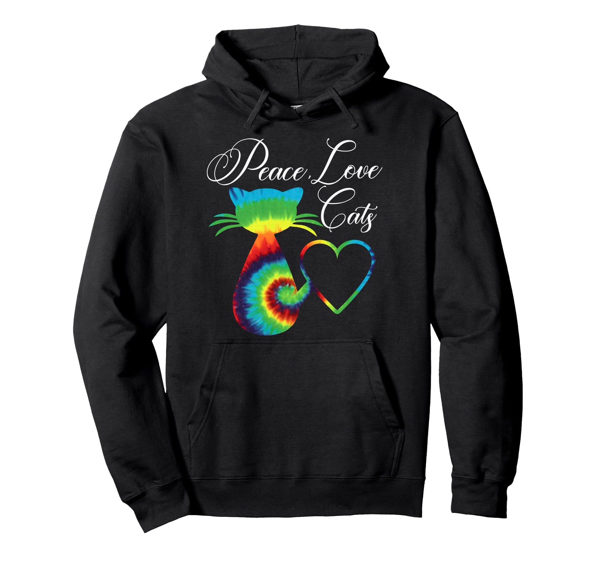 Tie Dye Cat Gifts Cat Lovers Peace Hoodie - Custom Art Print for Adults - T-Shirt, Sweatshirt, Hoodie