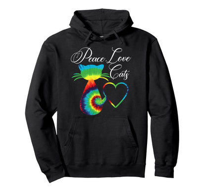 Tie Dye Cat Gifts Cat Lovers Peace Hoodie - Custom Art Print for Adults - T-Shirt, Sweatshirt, Hoodie