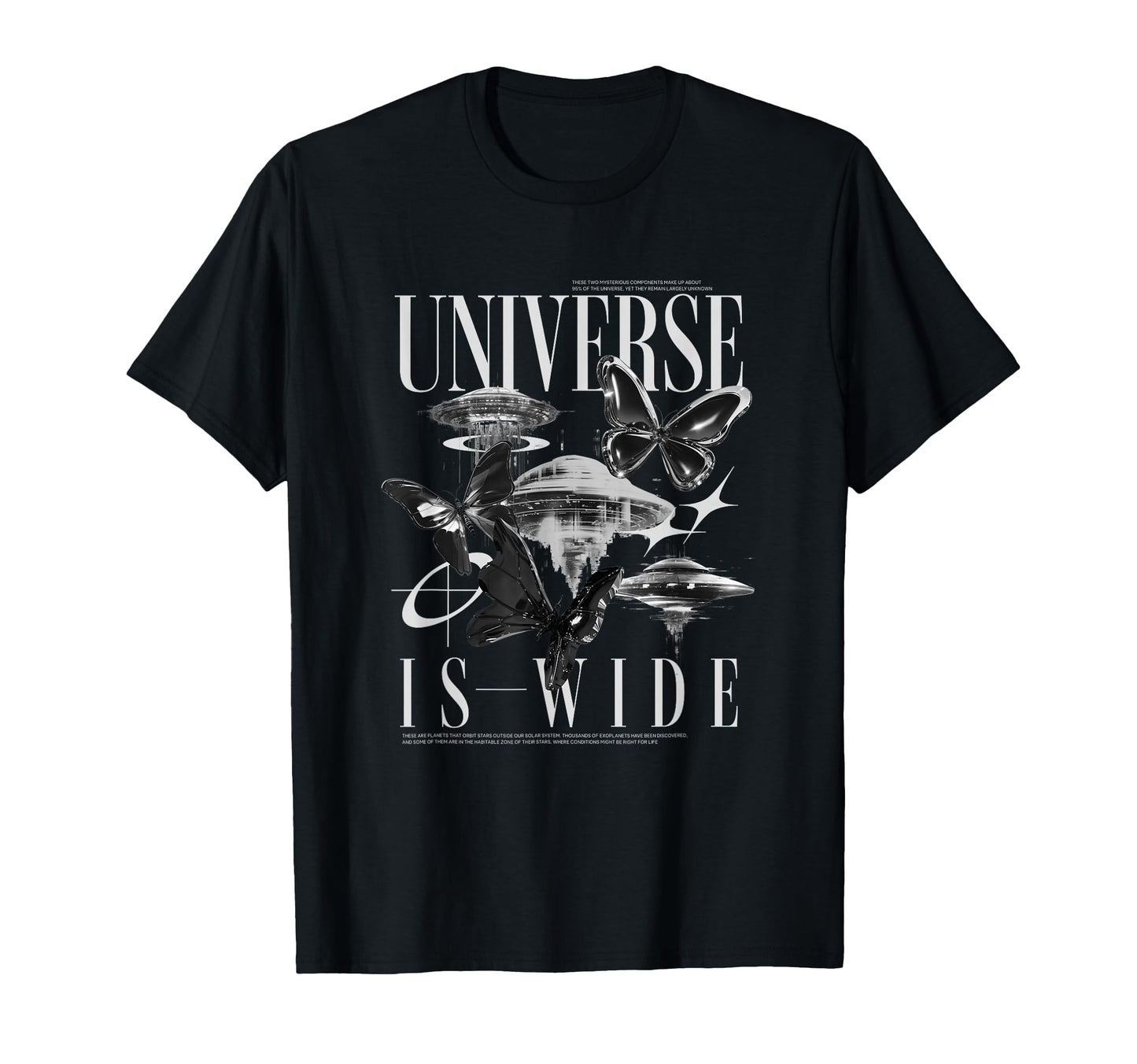 Butterfly Ufo Y2K Grunge Aesthetic T-Shirt - Streetwear Style Men Women - T-Shirt, Sweatshirt, Hoodie