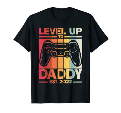 Mens Video Game Level Up To Daddy Est T-Shirt - Aesthetic Graphic Unisex - T-Shirt, Sweatshirt, Hoodie