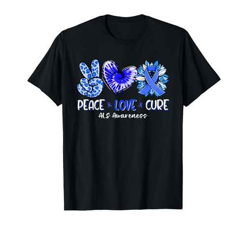 Peace Love Cure Sunflower Als T-Shirt - Fun Novelty Design for Adults - T-Shirt, Sweatshirt, Hoodie