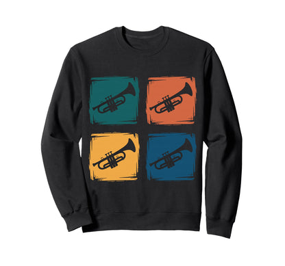 Rainbow Trumpet Player Jazz Band Sweatshirt - Novelty Apparel Men Women - T-Shirt, Sweatshirt, Hoodie