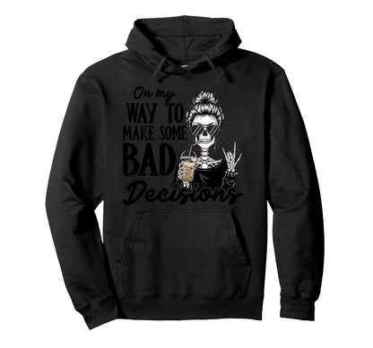 Skeleton Coffee Lover Rock Sign Hoodie - Streetwear Style Men Women - T-Shirt, Sweatshirt, Hoodie