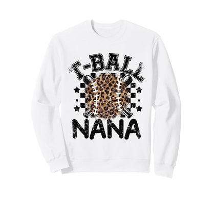 T Ball Teeball Nana Leopard Sweatshirt - Custom Art Print Men Women - T-Shirt, Sweatshirt, Hoodie