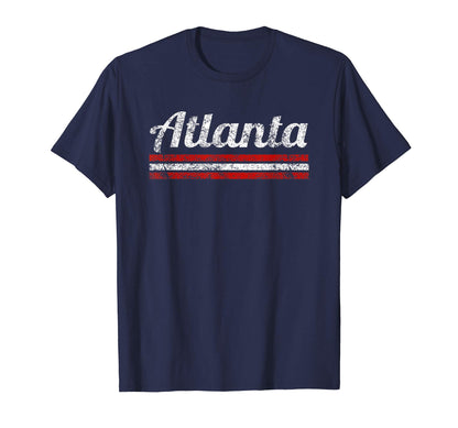 Atlanta Georgia Weathered Stripe T-Shirt - Aesthetic Graphic Men Women - T-Shirt, Sweatshirt, Hoodie