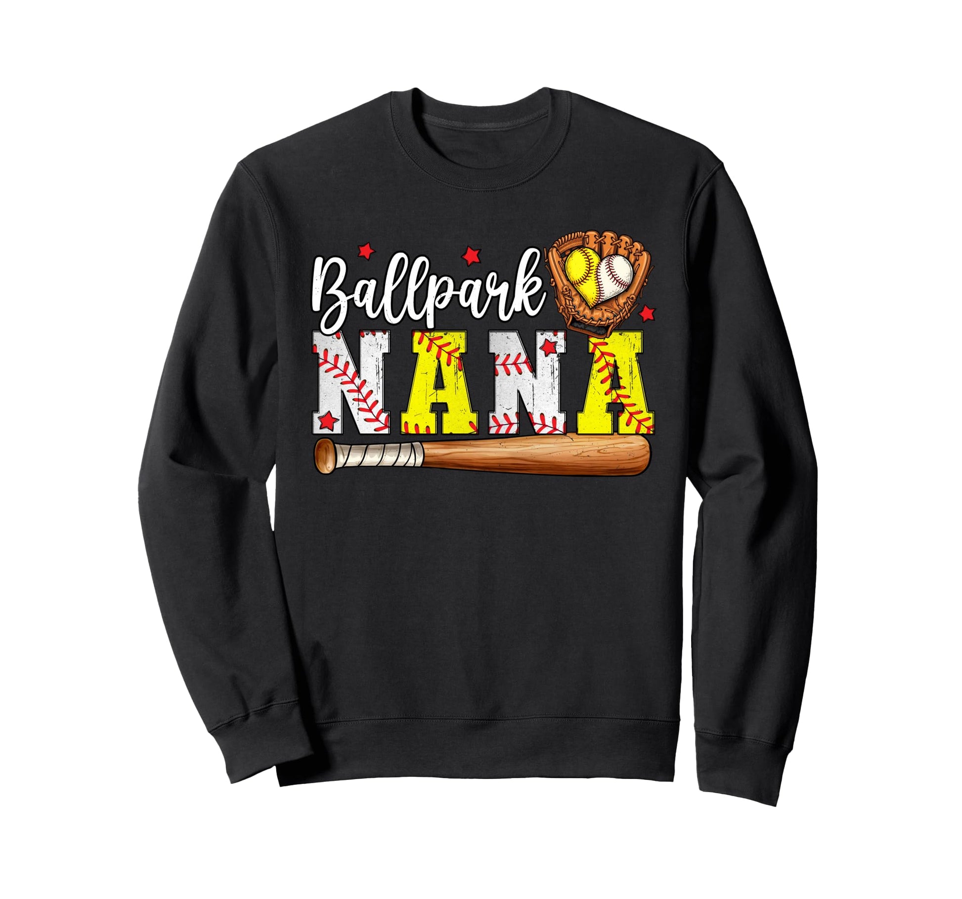 Ballpark Nana Softball Nana Sweatshirt - Custom Art Print for Adults - T-Shirt, Sweatshirt, Hoodie