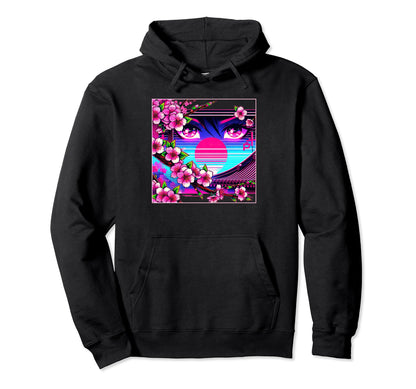 Sakura Synthwave Japanese Vaporwave Hoodie - Streetwear Style Unisex - T-Shirt, Sweatshirt, Hoodie
