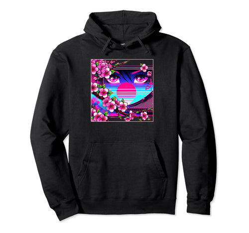 Sakura Synthwave Japanese Vaporwave Hoodie - Streetwear Style Unisex - T-Shirt, Sweatshirt, Hoodie