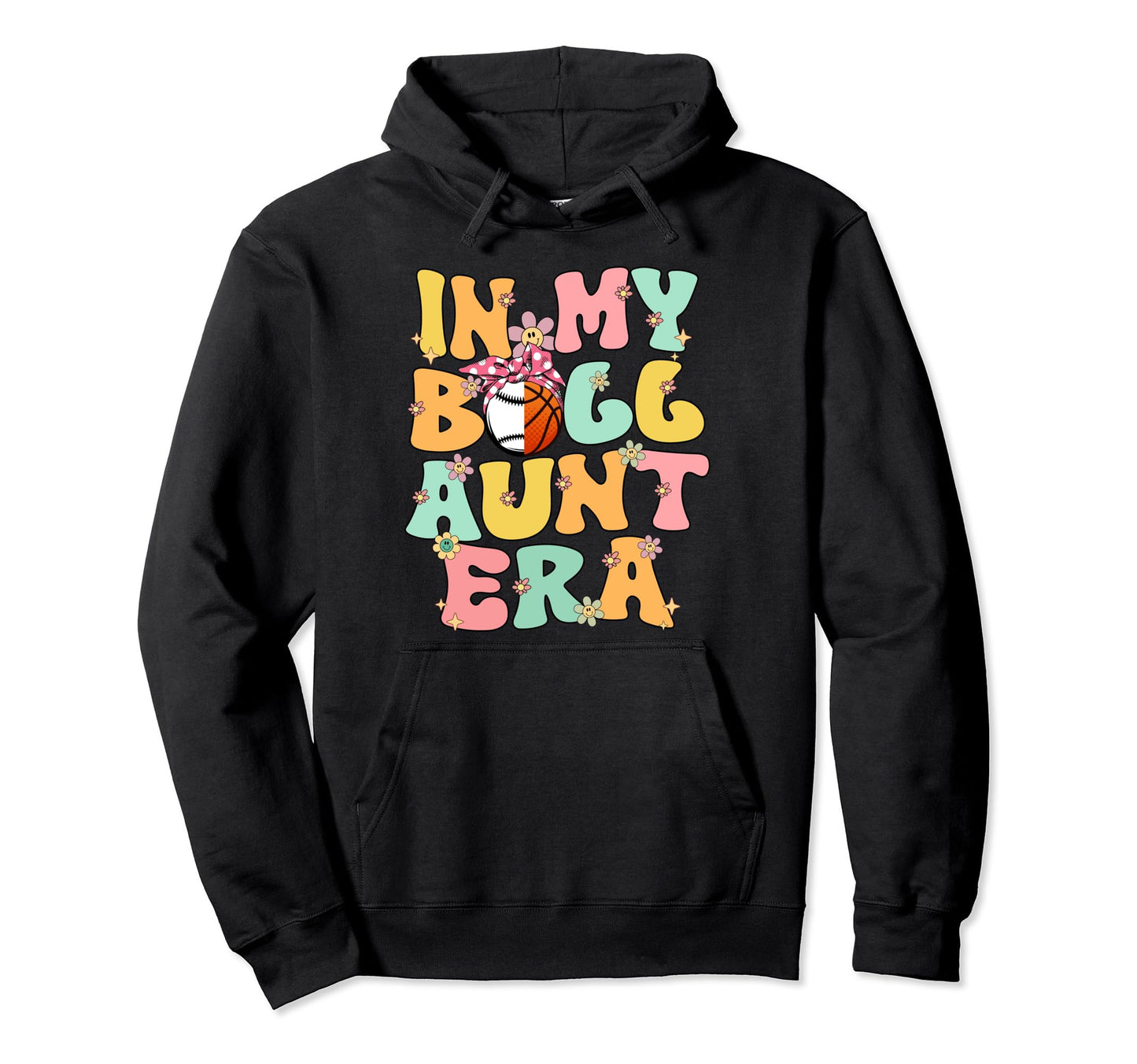 My Ball Aunt Era Groovy Baseball Hoodie - Fun Novelty Design Unisex - T-Shirt, Sweatshirt, Hoodie