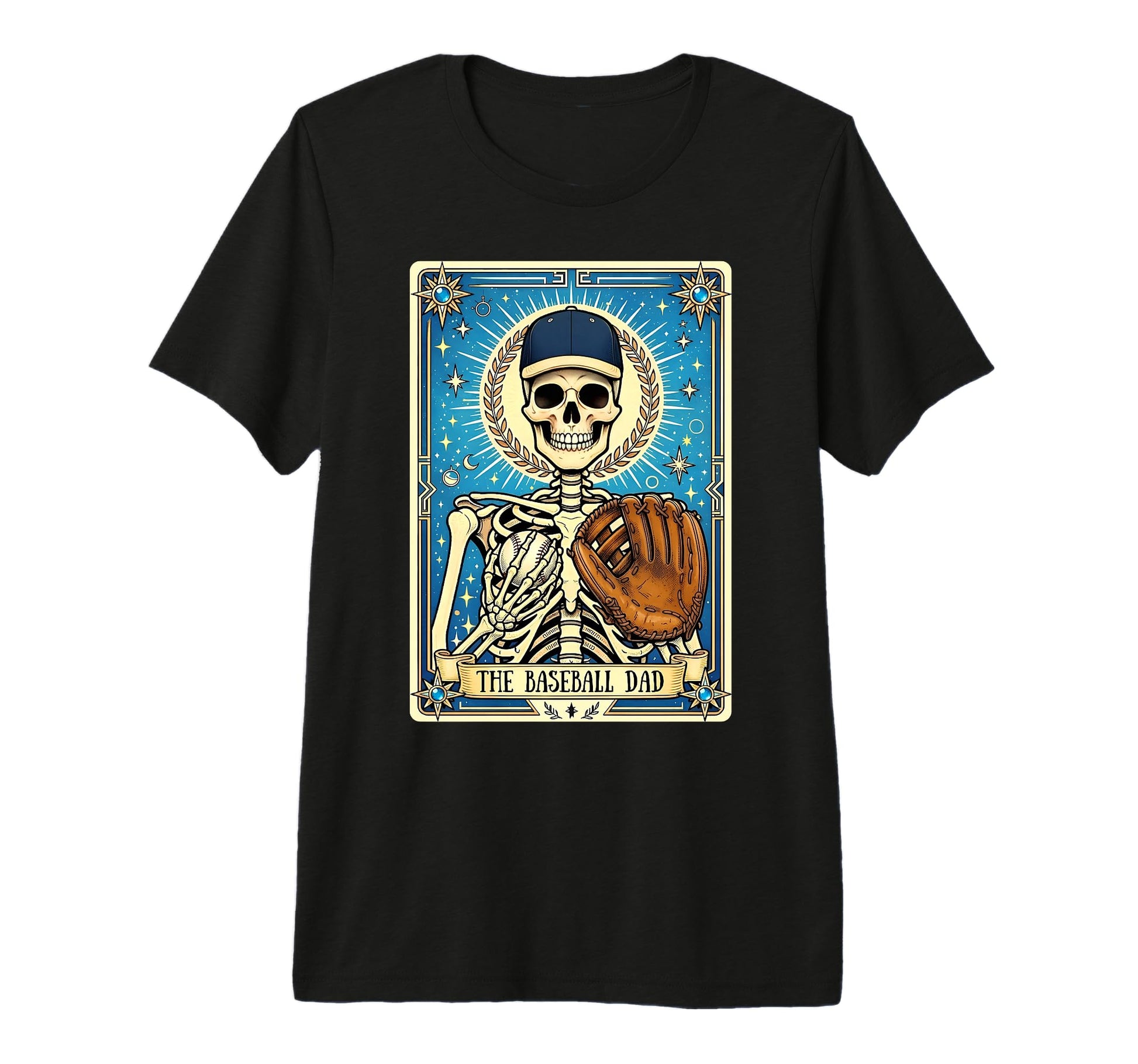 Baseball Dad Tarot Card Skeleton Fathers T-Shirt - Graphic Print Unisex - T-Shirt, Sweatshirt, Hoodie
