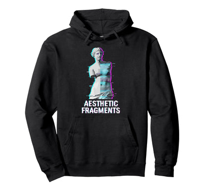 Aesthetic Fragments Glitch Statue Hoodie - Minimalist Print Unisex - T-Shirt, Sweatshirt, Hoodie