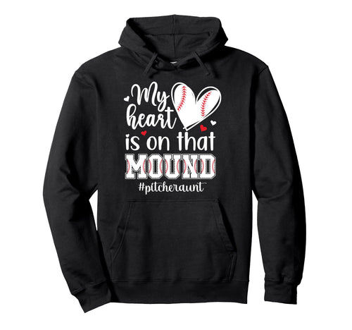 Proud Baseball Pitcher Aunt Baseball Hoodie - Trendy Graphic for Adults - T-Shirt, Sweatshirt, Hoodie