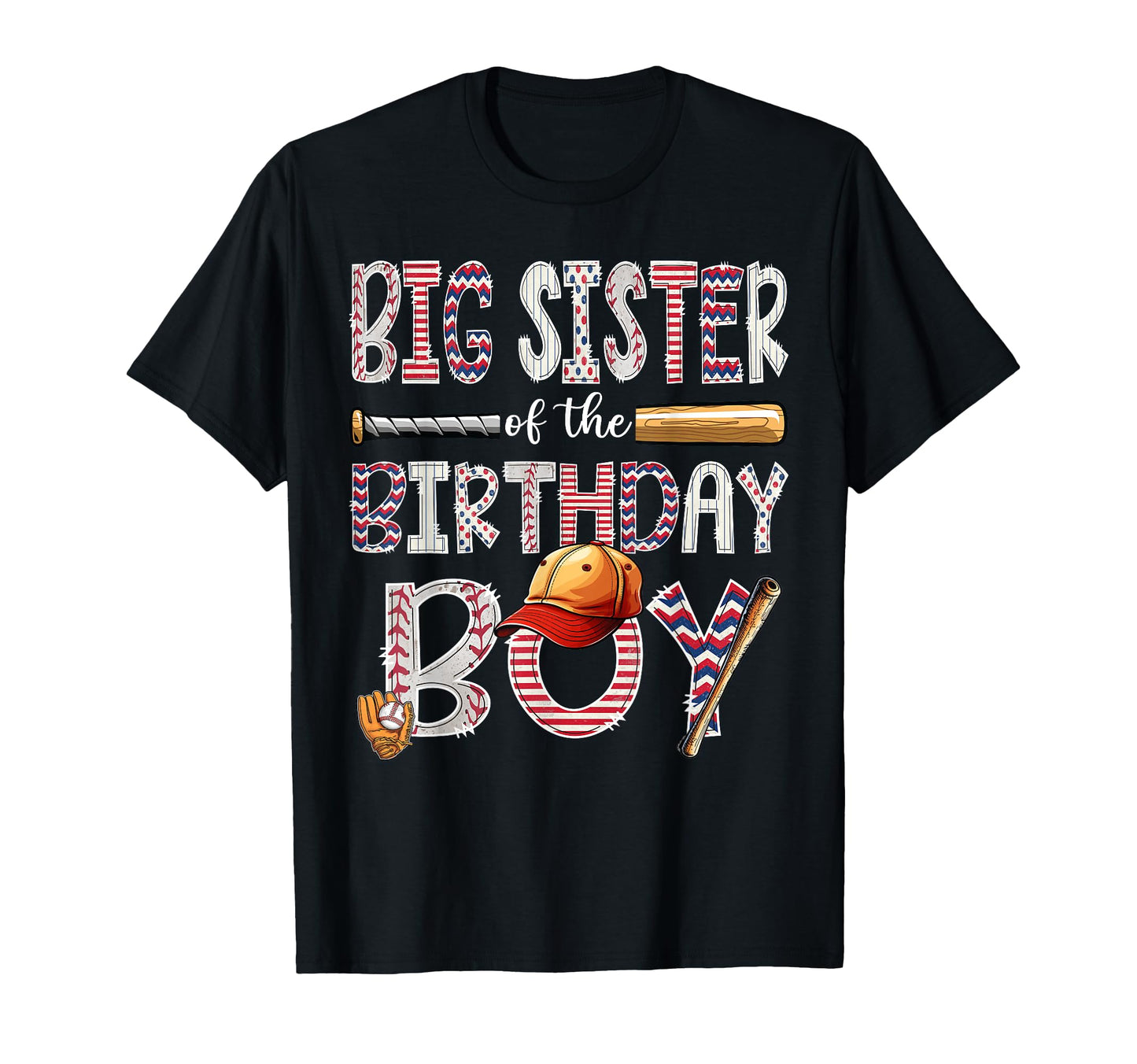 Big Sister Birthday Baseball Player Birthday T-Shirt - Graphic Print Unisex - T-Shirt, Sweatshirt, Hoodie