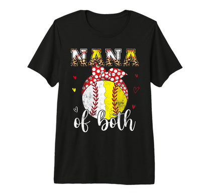 Nana Both Baseball Softball Bandana T-Shirt - Custom Art Print for Adults - T-Shirt, Sweatshirt, Hoodie