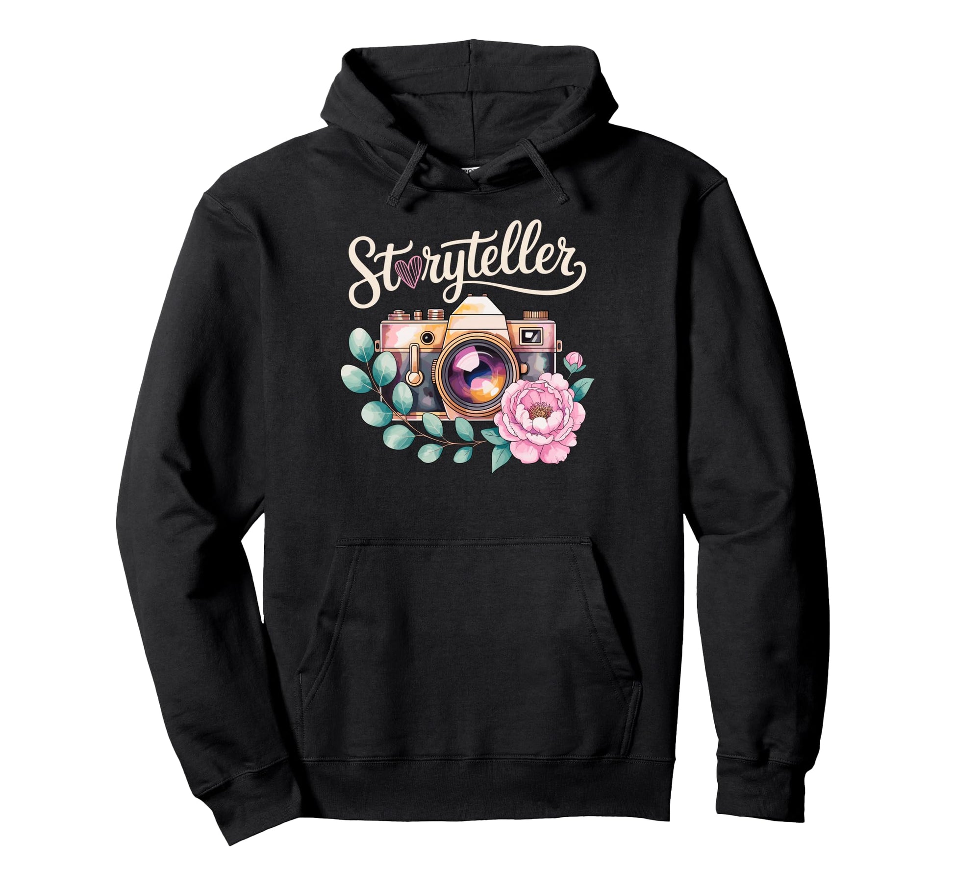 Photo Camera Flowers Storyteller Hoodie - Trendy Graphic Unisex - T-Shirt, Sweatshirt, Hoodie