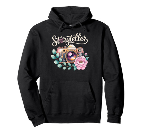 Photo Camera Flowers Storyteller Hoodie - Trendy Graphic Unisex - T-Shirt, Sweatshirt, Hoodie