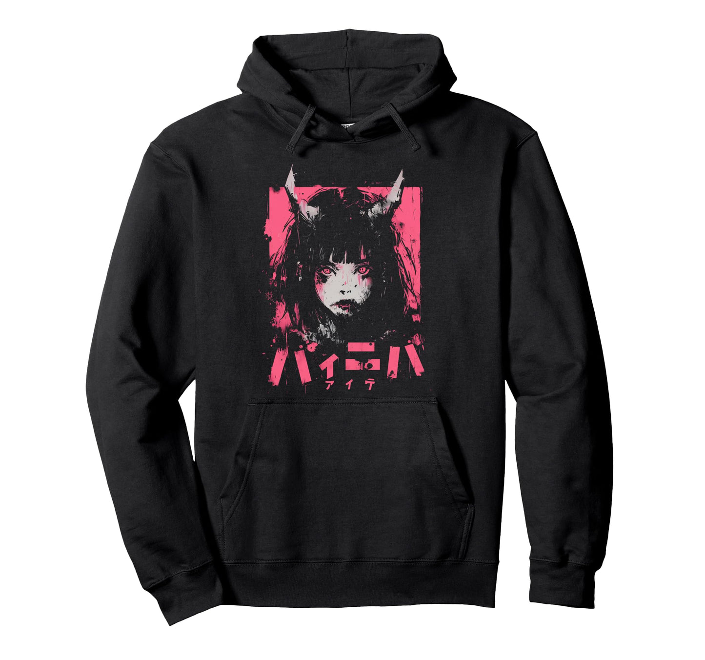 Goth Grunge Demon Anime Waifu Horror Alt Hoodie - Unique Graphic Men Women - T-Shirt, Sweatshirt, Hoodie