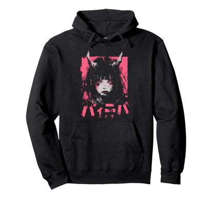 Goth Grunge Demon Anime Waifu Horror Alt Hoodie - Unique Graphic Men Women - T-Shirt, Sweatshirt, Hoodie