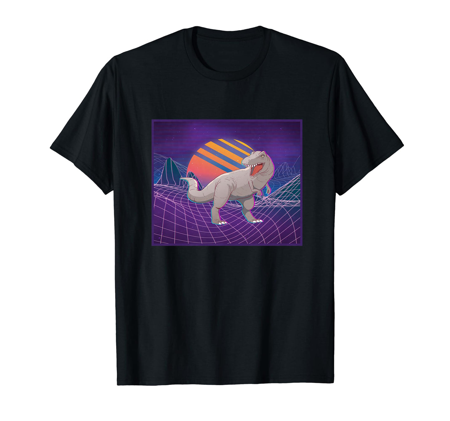 Dinosaur Computer Landscape Sunset T-Shirt - Minimalist Print for Adults - T-Shirt, Sweatshirt, Hoodie