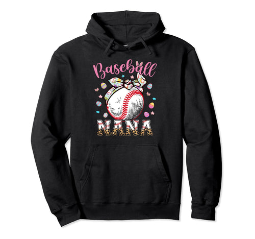 Baseball Nana Headband Leopard Baseball Hoodie - Graphic Print Men Women - T-Shirt, Sweatshirt, Hoodie