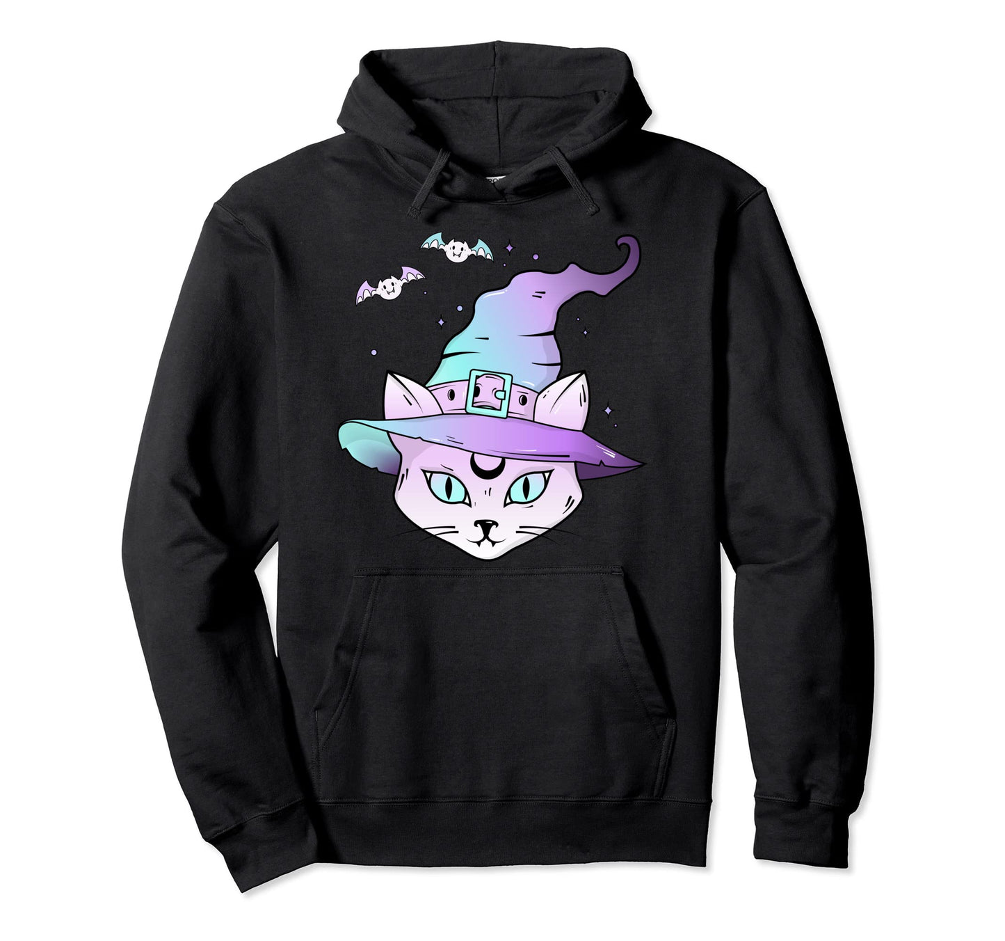 Pastel Goth Creepy Witch Cat Kawaii Goth Hoodie - Novelty Apparel Unisex - T-Shirt, Sweatshirt, Hoodie