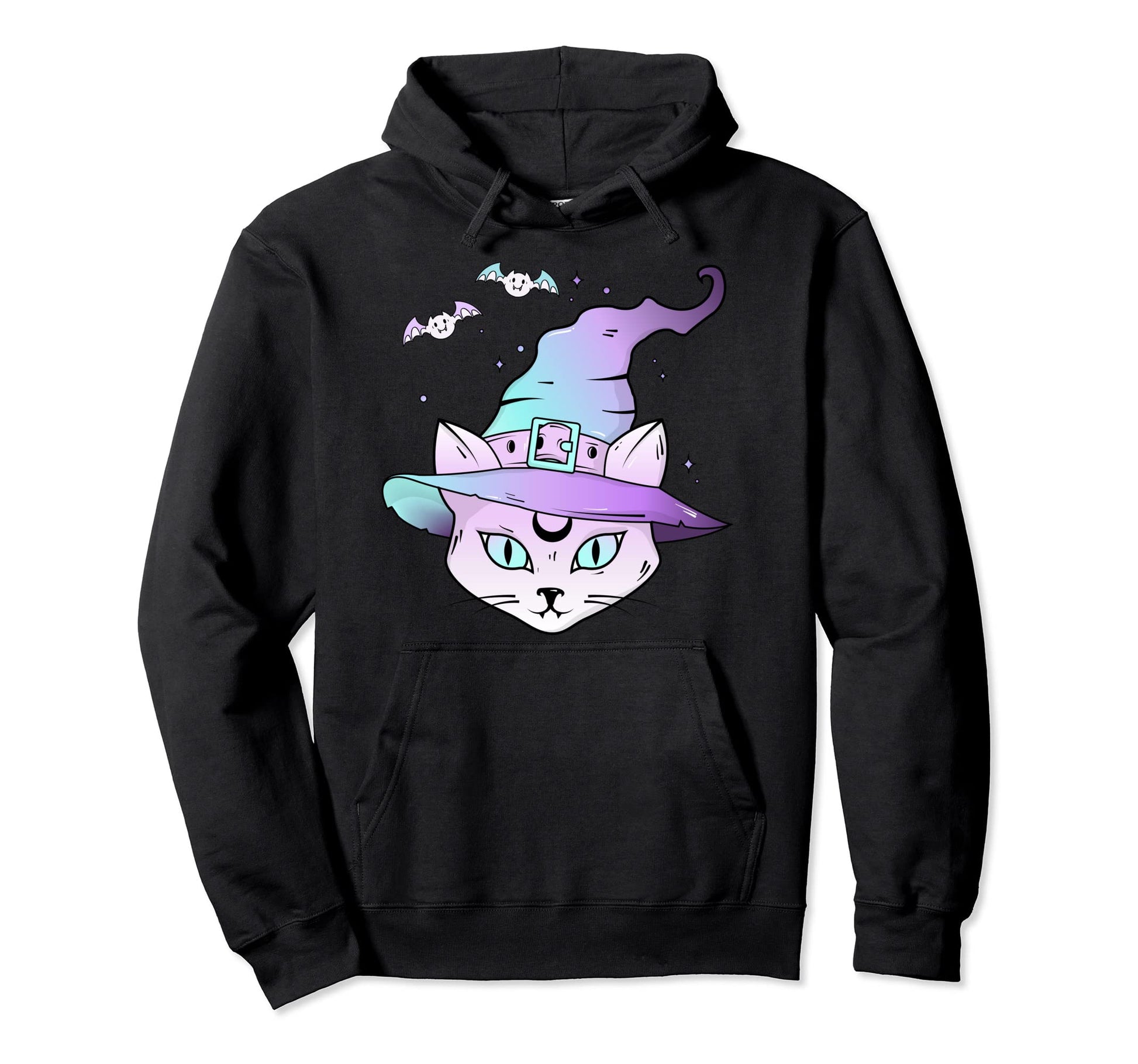 Pastel Goth Creepy Witch Cat Kawaii Goth Hoodie - Novelty Apparel Unisex - T-Shirt, Sweatshirt, Hoodie