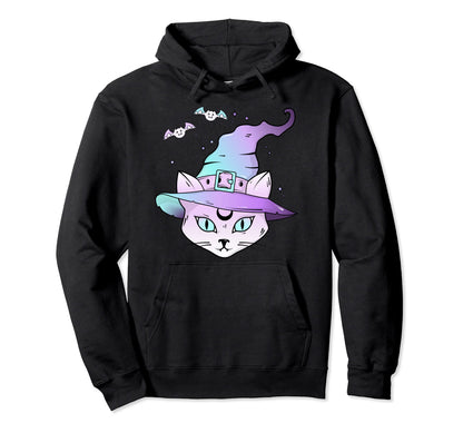 Pastel Goth Creepy Witch Cat Kawaii Goth Hoodie - Novelty Apparel Unisex - T-Shirt, Sweatshirt, Hoodie