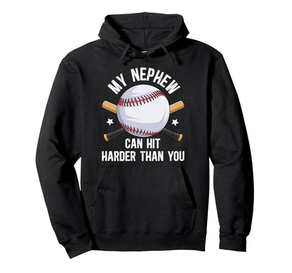 My Nephew Baseball Uncle Baseball Player Hoodie - Graphic Print for Adults - T-Shirt, Sweatshirt, Hoodie