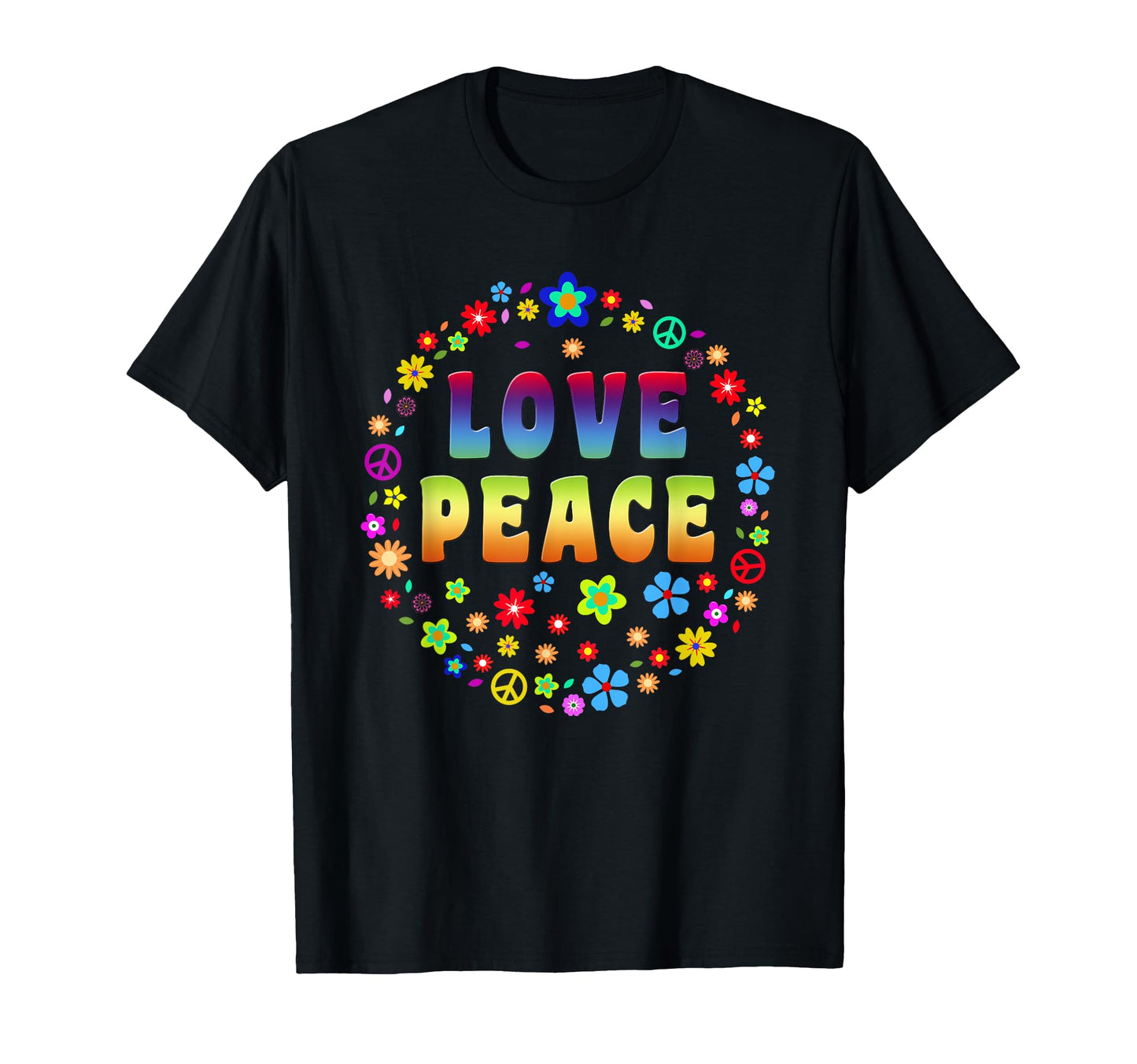 Peace Sign Love 70S Hippie Costume T-Shirt - Streetwear Style Unisex - T-Shirt, Sweatshirt, Hoodie