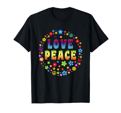 Peace Sign Love 70S Hippie Costume T-Shirt - Streetwear Style Unisex - T-Shirt, Sweatshirt, Hoodie