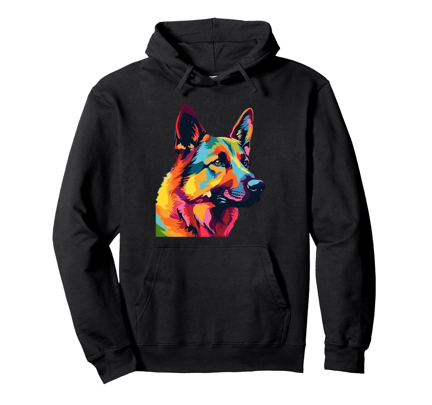 German Shepherd Rainbow Pop Art Paint Hoodie - Graphic Print Unisex - T-Shirt, Sweatshirt, Hoodie