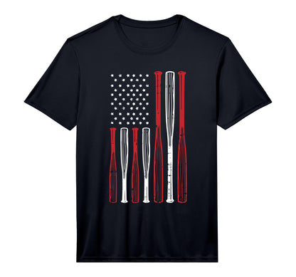 Baseball 4Th July American Flag T-Shirt - Casual Everyday Wear Unisex - T-Shirt, Sweatshirt, Hoodie