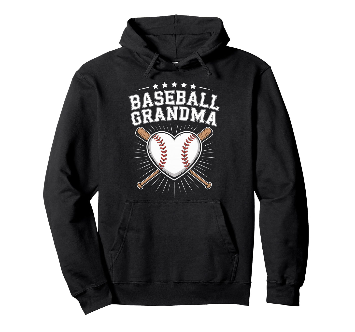 Baseball Grandma Heart Sports Fan Baseball Hoodie - Graphic Print Unisex - T-Shirt, Sweatshirt, Hoodie