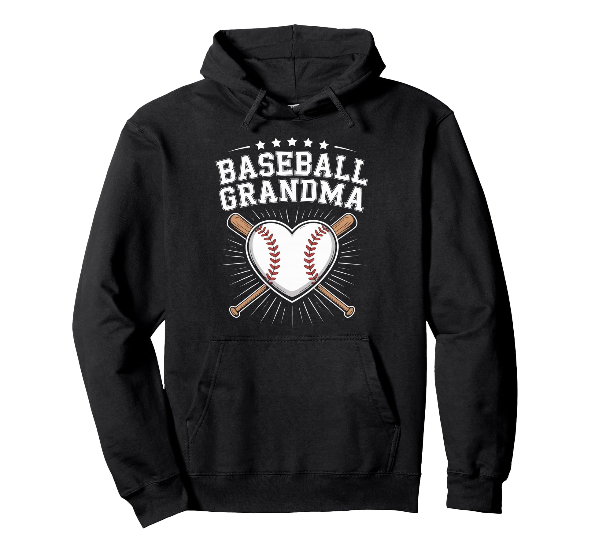 Baseball Grandma Heart Sports Fan Baseball Hoodie - Graphic Print Unisex - T-Shirt, Sweatshirt, Hoodie