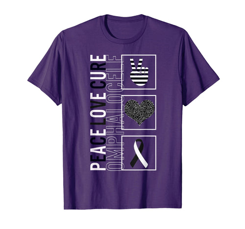 Peace Love Cure Omphalocele Awareness T-Shirt - Fun Novelty Design Unisex - T-Shirt, Sweatshirt, Hoodie