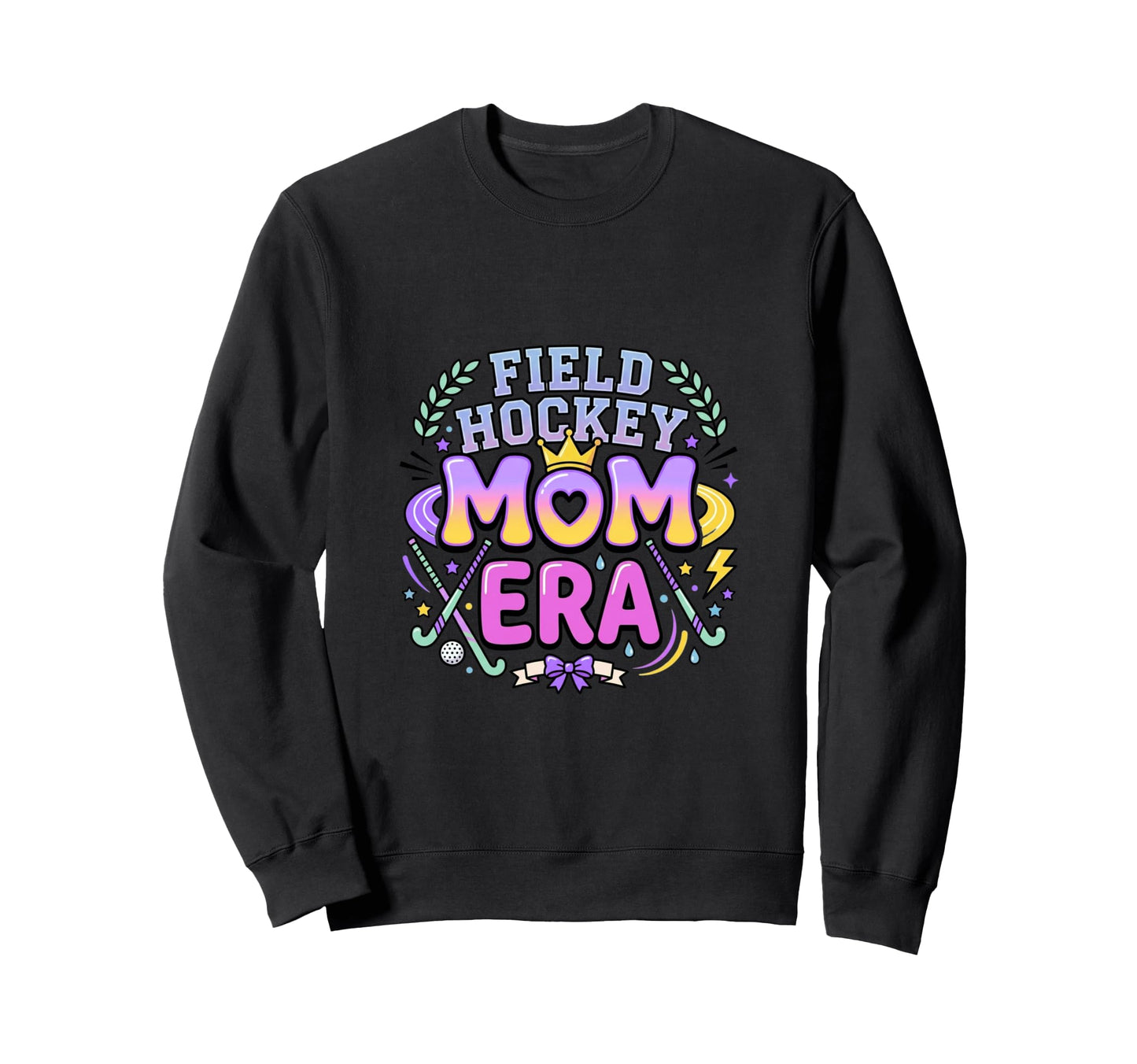 Field Hockey Mom Era Sports Sweatshirt - Casual Everyday Wear Men Women - T-Shirt, Sweatshirt, Hoodie