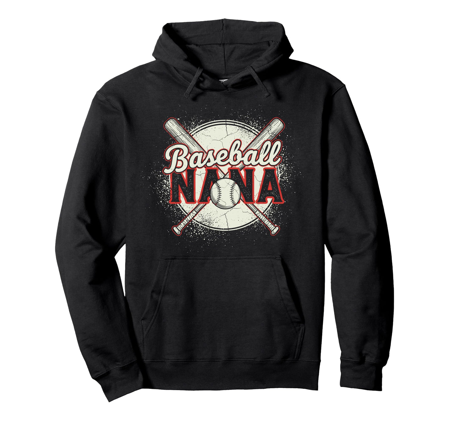Baseball Nana Crossed Bats Hoodie - Aesthetic Graphic Men Women - T-Shirt, Sweatshirt, Hoodie